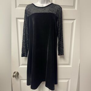 Jacqueline Ferrar black Velvet/lace dress size 12